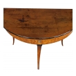 Shapely Italian Neoclassical Walnut and Beechwood Demilune Console Table