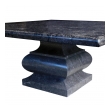 Shapely Carved Belgian Bluestone Square Dining/Center Table with Robust Baluster-form Base