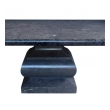 Shapely Carved Belgian Bluestone Square Dining/Center Table with Robust Baluster-form Base