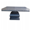 Shapely Carved Belgian Bluestone Square Dining/Center Table with Robust Baluster-form Base