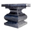 Shapely Carved Belgian Bluestone Square Dining/Center Table with Robust Baluster-form Base