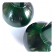 Thickly-modeled Pair of Chinese Emerald Green Peking Glass Vases