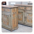 Pair Italian Baroque Polychrome Painted Credenzas