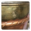 Massive English Brass and Copper Log Bin with Armorial Crests