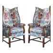 Inviting Pair of English-Country Style Wing Chairs