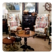 Inviting Pair of English-Country Style Wing Chairs