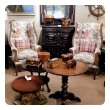 Inviting Pair of English-Country Style Wing Chairs