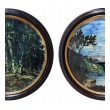 Large Pair of 19th Century Italian Glazed-Majolica Framed Plaques  