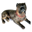 An Austrian Painted Terracotta Model of a Recumbent Bull Dog