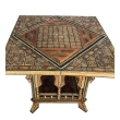  Intricately Inlaid Moorish Game Table with Pivoting Handkerchief Top