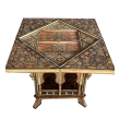  Intricately Inlaid Moorish Game Table with Pivoting Handkerchief Top