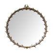 Neoclassical Style carved Laurel Leaf and Berry Silver-gilt Mirror with Gold-gilt Highlights  