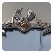 Neoclassical Style carved Laurel Leaf and Berry Silver-gilt Mirror with Gold-gilt Highlights  