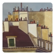 Watercolor on Paper 'Rooftops of Paris' by Michael Dunlavey