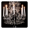  stylish french 1960's chrome basket-form 8-light chandelier with crystal spheres