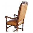 Handsome French Baroque Style Leather Upholstered Armchair