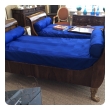 handsome and good quality pair of french empire walnut sleigh/day beds with giltwood hairy paw feet