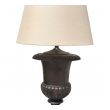  boldly-scaled french steel-brushed iron campagna urn now mounted as a lamp
