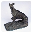  expressive and well-executed seat bronze greyhound; possibly by Emmanuel Fremiet (Paris 1824-1910)