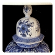  large and good quality dutch 19th century blue and white tin-glazed delft ginger jar now mounted as a lamp