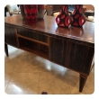 handsome and boldly-scaled french art deco macassar-veneered pedestal desk