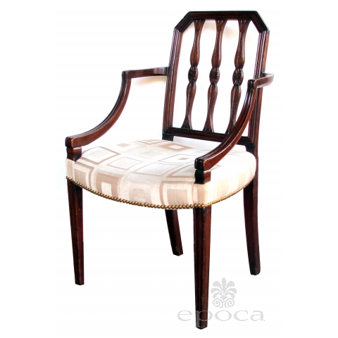 a handsome english george III Sheraton mahogany arm chair