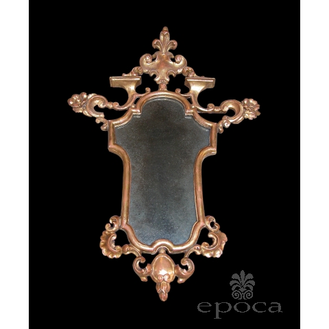 a finely carved french napoleon iii  giltwood cartouche-shaped mirror