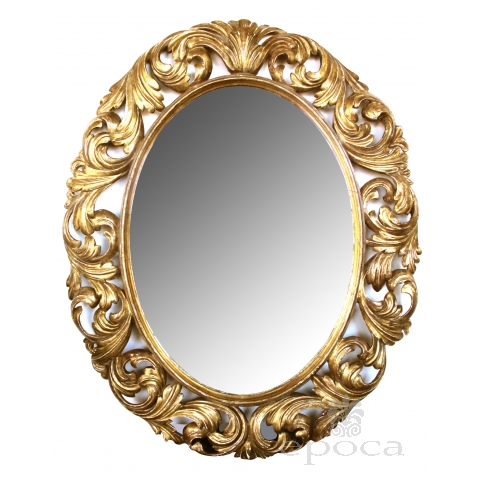 a well-carved italian baroque style oval gilt-wood mirror