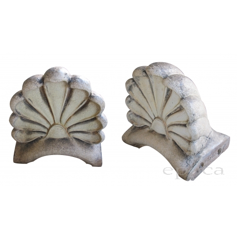 an impressive pair of american neoclassical style pottery architectural anthemions