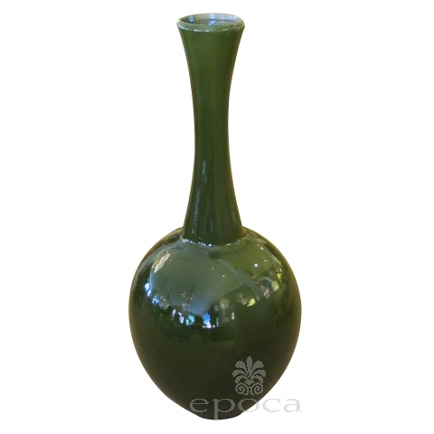 a monumental and impressive american 1960's 41" high olive-green glazed bottle-form floor vase/urn