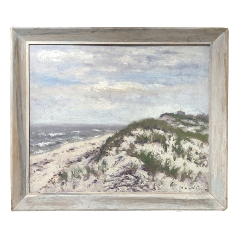 oil on board: Impressionist Seascape Painting signed 'Hugo Melville Fisher'