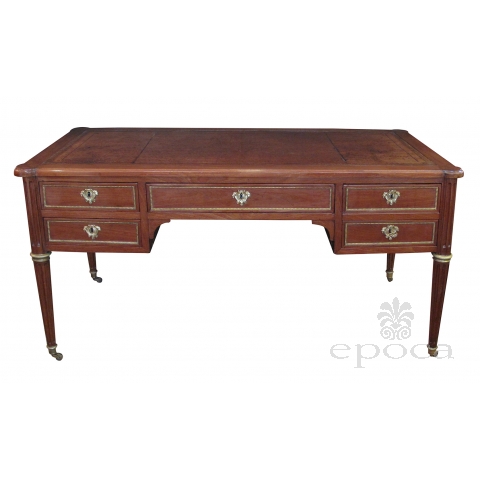 Good Quality French Louis XVI Style Gilt-Bronze Mounted Walnut Writing Desk