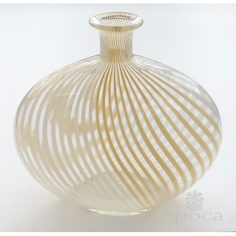 Murano 1950's Filigrana Art Glass Pillow Vase by Dino Martens for Aureliano Toso