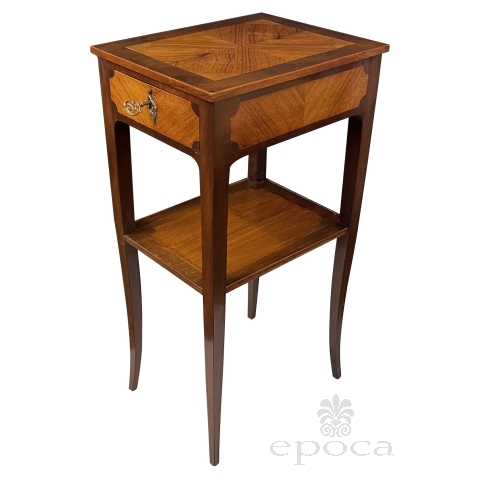 French 19th Century Mixed-Wood Transition Style Single-Drawer Side Table