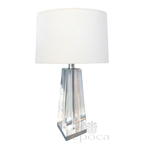 A Solid Crystal Obelisk-form Table Lamp 