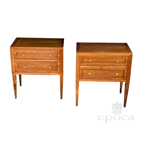 Pair of John Stuart 1960's Cherrywood 2-drawer Bedside Chests