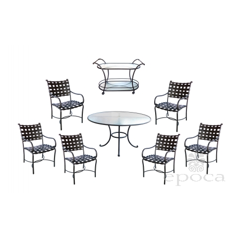 8-Piece Grouping of Brown Jordan "Roma" Patio Furniture 