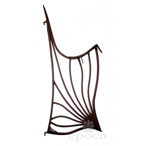 custom-crafted art nouveau style wrought iron gate with stylized flower