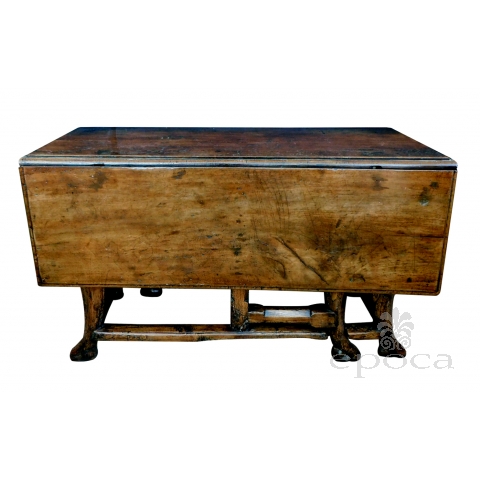 Provincial Portuguese Hardwood Swing-Leg Table 