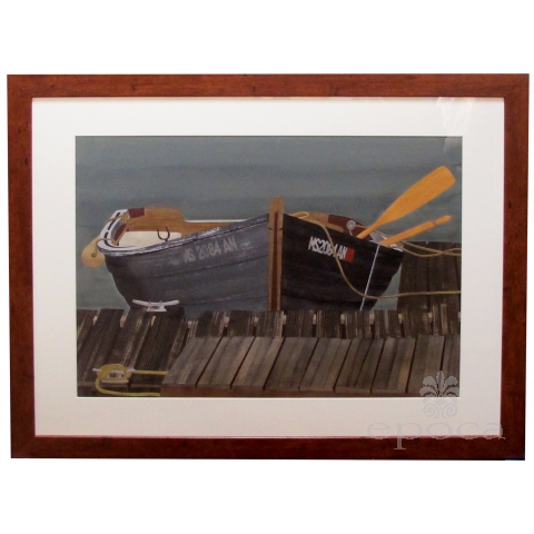 Watercolor on Paper 'Rendezvous, Bodega Bay, California'  signed 'Michael Dunlavey'