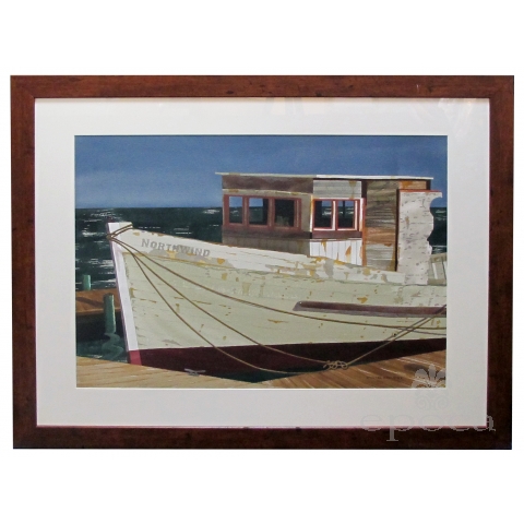 Watercolor on Paper 'Northwind, Bodega Bay, California' by Michael Dunlavey