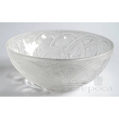  exquisite french clear and frosted glass bird bowl by Lalique